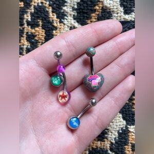 Multicolor Novelty Navel Rings - Assorted Styles